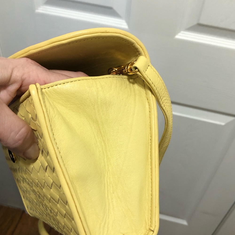 VINTAGE Talbots Yellow Woven Crossbody Bag / Clutch Spring / Summer Cottagecore - Picture 14 of 14